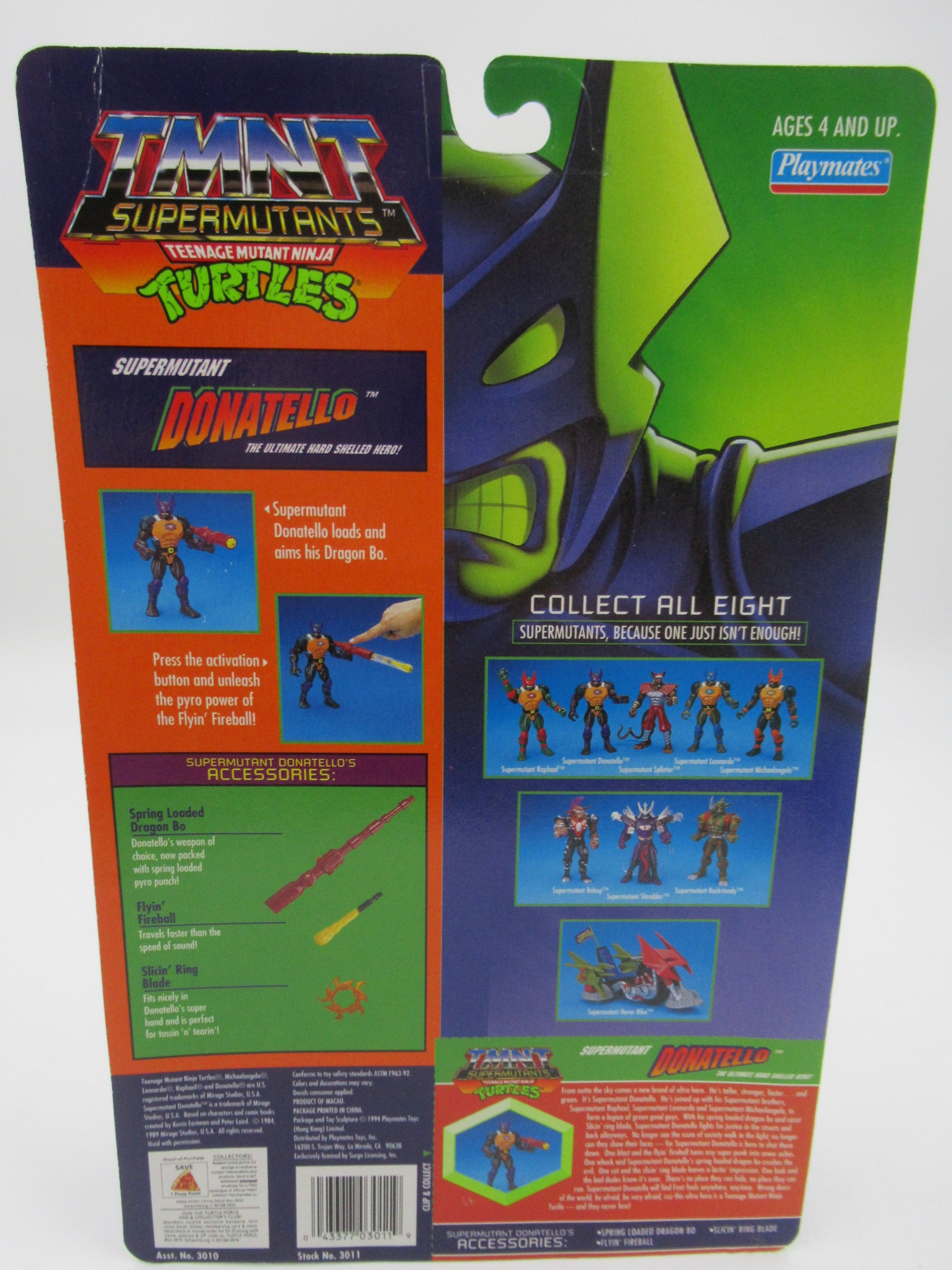Teenage Mutant Ninja Turtles Supermutants Donatello 6" Figure TMNTs - Playmates (1994)